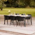 Havebord 205 x 104 cm i sort Grey Stone Look